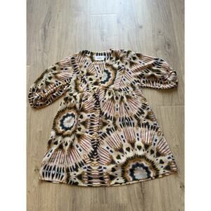 Ba&sh Cleo Mini Dress in Neutral Print Women’s Size Small Beige